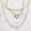 Collier Bohm Paris - Perles en céramique jaune et coquillages